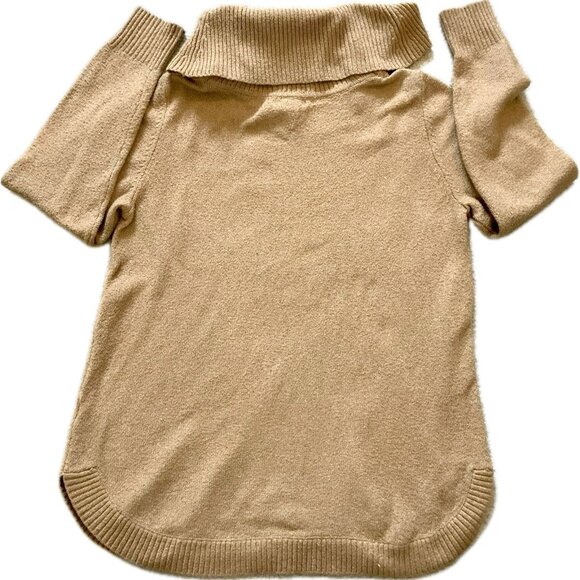 Tahari Women’s Medium Sweater Camel Turtleneck Cowl Neck Soft Cozy Stretchy - Picture 8 of 14
